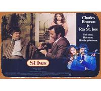 Zuhhgii Póster retro clásico de la película ST IVES 1976 US Lobby Card 7 Charles Bronson Vintage Metal Tin Sign Old TV Film Poster Gift Karaoke Bar Pub Club Placas de pared Decoración del hogar Cueva