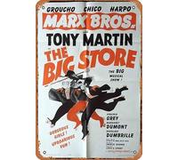 Zuhhgii Póster retro clásico de la película The Big Store, original de 1962 de EE. UU., póster de película de The Marx Brothers, letrero de metal vintage, póster de película de televisión antigua