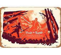 Zuhhgii Póster retro de la película Hawk the Slayer, letrero clásico de metal vintage, decoración de pared, arte de cueva de hombre para bares, restaurantes, cafeterías y pubs, 8 x 12 pulgadas.