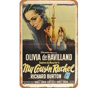 Zuhhgii Póster retro de película My Cousin Rachel, letrero de estaño para cafetería, restaurante, hogar, club, restaurante, hombre, cueva, regalo, vintage, 12 x 8 pulgadas.