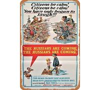 Zuhhgii Póster retro de película "Russians Are Coming!, The Russians Are Coming!, The 1966, Vintage of Classic Old Film Poster Metal Sign TV Bar Gift Karaoke Music Club Restaurant Man Cave Wall