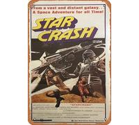 Zuhhgii Póster retro de película Starcrash 1978, cartel de estaño, clásico de película antigua, letrero de metal, letrero de TV, bar, regalo, karaoke, club de música, restaurante, cueva, hombre