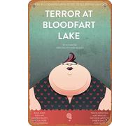 Zuhhgii Póster retro de película Terror at Blood Fart Lake Movie Poster Art Classic Film Television Posters Man Cave Gift Wall Art Decor 20.3x30.5 cm Tin Sign