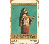 Zuhhgii Que Viva México (Cuauhtli Jimenez, La Vestida) Póster de la película, cartel de estaño, cine y cine, 20.3 x 30.5 cm, letrero de metal vintage para decoración del hogar, bar, pub, garaje