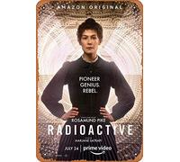 Zuhhgii Radioactive (Rosamund Pike, Marie Curie) Póster de la película, cine y teatro, 8 x 12 pulgadas, letrero de metal vintage para decoración del hogar, bar, pub, garaje, regalos