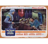 Zuhhgii Retro Classic King Rich and the Crusaders, tarjeta de vestíbulo original 2 Rex Harrison Virginia Mayo cartel de estaño póster de película decoración de pared vintage película TV carteles de