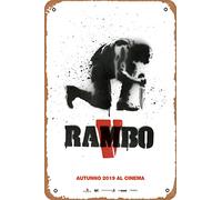 Zuhhgii Retro Rambo: Last Blood (# 1 de 9) Letrero de metal de aspecto vintage para cocina, decoración de pared, póster de película 2019, decoración de bar, placas de arte divertidas de estaño, 8 x 12