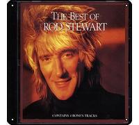 Zuhhgii Rod Stewart - Letrero de metal con texto en inglés "The Best Of Rod Stewart" para decoración de pared con música rock vintage, para decoración de pared de hombre, para gimnasio, piscina, bar