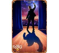Zuhhgii Sing 2 (Taron Egerton, Johnny) - Póster de película de estaño, cine y cine de 8 x 12 pulgadas, letrero de metal vintage para decoración del hogar, bar, pub, garaje, regalos