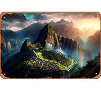 Zuhhgii Splender of Machu Picchu Ciudades y Arquitectura Naturaleza y Paisajes Concept Art Cartel de metal - 20.3 x 30.5 cm, aspecto vintage, póster decorativo para pared