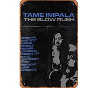 Zuhhgii Tame Impala The Slow Rush - Cartel de metal retro divertido y vintage para decoración de pared, póster para música, cafetería, bar, restaurante, supermercado, tienda, película, regalo, idea de