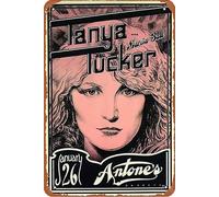 Zuhhgii Tanya Tucker - Póster de concierto vintage con plancha para transferencia, póster retro de metal de 30,5 x 20,3 cm, decoración de pared para bar, club de música, cueva, habitación