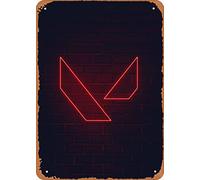 Zuhhgii The Classic Arcade Video Game Poster Metal Tin Sign Valorant Neon Logo Neon Wall Art Decor Tin Sign - Letrero de lata de 8 x 12 pulgadas