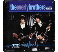 Zuhhgii The Everly Brothers - Letreros de metal con texto en inglés "Live At The BBC" para decoración de pared con música rock vintage, letrero de lata para gimnasio, piscina, bar, baño, garaje, pub