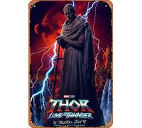 Zuhhgii Thor Love And Thunder (Christian Bale, Gorr The God Butcher) Póster de la película, cine y teatro, 8 x 12 pulgadas, letrero de metal vintage para decoración del hogar, bar, pub, garaje