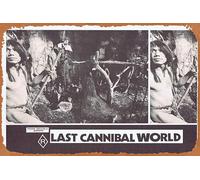 Zuhhgii Último mundo canibal aka Jungle Holocaust Lobby Card 1 Me Me Lai Vintage Cartel de hojalata, retro de película antigua clásica, cartel de metal, letrero de TV, bar, karaoke, hombre, cueva