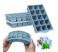 ZUIMENG Cubiteras para Hielo con Tapa, Cubitera Hielo Grande Silicona Hielera sin BPA, Apilables Cubitos de Hielo para Cócteles, Whisky, Vino, Puré de Frutas (Azul, 4 Piezas)