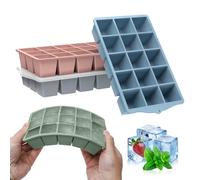 ZUIMENG Cubiteras para Hielo con Tapa, Cubitera Hielo Grande Silicona Hielera sin BPA, Apilables Cubitos de Hielo para Cócteles, Whisky, Vino, Puré de Frutas (Cuatro colores, 4 Piezas)