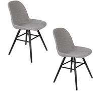 Zuiver Lote de 2 sillas de tela gris para comedor