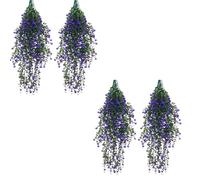 ZUJIABAO 4 tallos realistas de eucaliptos colgantes de seda, resistentes a la intemperie, perfectos para cocina, patio, boda, fiesta, decoración de vid