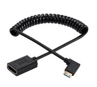 ZUJIABAO Cable adaptador de cable retráctil para cámara de video pequeña macho hembra 8 k60 Hz 4 k120 Hz para monitores, tarjetas gráficas, cable de vídeo de resorte