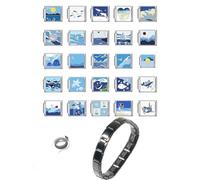 ZUJIABAO Dije de conexión de módulo de herramienta de enlace multifuncional de acero inoxidable para joyería, juego modular de acero inoxidable