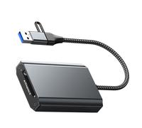 ZUJIABAO Eficiente lector de tarjetas CFe tipo B/TypeA/equipado con puerto USB A y USB C de transferencia de 10 Gbps, cuerpo de aluminio, enchufes de disipación de calor y lector de tarjetas de dos