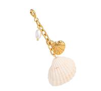 ZUJIABAO Elegante llavero de playa para mujer, accesorio de conchas marinas de acero inoxidable resistente con colgante de caballito de mar, estrellas de mar, llavero de playa