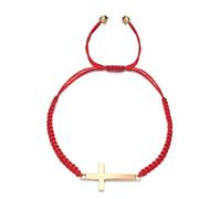 ZUJIABAO Elegante pulsera de cuerda trenzada ajustable con crucifijo, accesorios de moda, joyería para parejas, para uso diario, símbolo de amor, talla única, como se describe