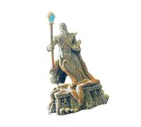ZUJIABAO Estatua de mago de resina para decoración de acuarios para uso doméstico, acuarios, peces, camarones, refugio, cueva, paisaje, decoración de acuarios