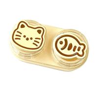 ZUJIABAO Estuche de lentes y herramienta de extracción de tamaño compacto, inserto de ojos de goma, fácil de transportar, aplica contactos de forma segura, Amarillo