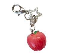 ZUJIABAO Fascinante llavero de fruta roja decorado con una bolsa de estrella brillante, adorno colgante ideal para regalos y uso diario llavero de frutas de aleación, rosso, Talla única