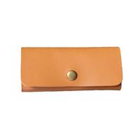 ZUJIABAO Funda de piel sintética para púas de guitarra, organizador de púas, bolsa de transporte de piel sintética, marrón claro, Mass Beauty