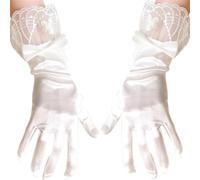 ZUJIABAO Guantes de encaje para boda, baile, fiesta, suministros de dedo completo, elásticos, para conciertos, óperas, guantes de moda para mujer