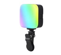ZUJIABAO Luz de relleno cuadrado para fotografía, iluminación para creación de contenido en vivo, 3000 K-6500 K, luz de teléfono ABS compacta ajustable con adaptadores de zapata fría