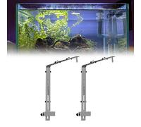 ZUJIABAO Luz Marinepark de mezcla de aluminio eficiente en el espacio, paréntesis, propietario de cisterna de peces plateada, altura suave y sujeción firme, lámpara de cisterna plateada para peces