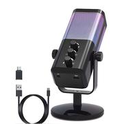 ZUJIABAO Micrófono profesional de PC en tiempo real, con forma de corazón, luces ajustables para juegos, transmisión en vivo, colorido, micrófono condensador USB