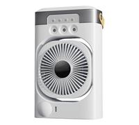 ZUJIABAO Pequeña máquina de refrigeración USB de aire acondicionado de escritorio, 3 velocidades, 7 luces LED, ideal para el hogar, dormitorio, propio ventilador pequeño portátil