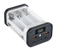 ZUJIABAO Power Case - Funda para 6 baterías 18650 de 22,5 W, extraíble para prolongar la vida útil de la batería, reduciendo los residuos para Green Living ABS Case