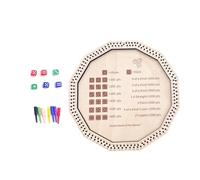 ZUJIABAO Tabla de puntuación de dados de madera para interacción entre padres e hijos con parte inferior segura para organización de almacenamiento, contenedor de dados de madera