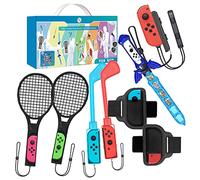 ZUJO 9 in 1 Sports Accessories for Nintendo Switch / Nintendo Switch OLED 2021 - Skyward Sword, Tennis Rackets, Golf Clubs, Wrists & Legs Straps