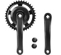 ZUKKA Biela de bicicleta de 170 mm 38T para brazo de aleación de aluminio de 1/6/7/8 velocidades para bicicleta de montaña MTB caja de cambios cuadrada, negro