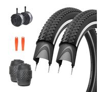ZUKKA Juego de 2 neumáticos de bicicleta 30TPI de 20 x 2,125 pulgadas, 57-406, plegables, cubierta de bicicleta y 2 paquetes de 20 pulgadas, 20 x 1,75/2,125 pulgadas, para bicicleta de montaña