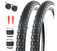 ZUKKA Juego de 2 neumáticos de bicicleta de 24 pulgadas, 24 x 2.125 pulgadas, 57-507, plegables, neumáticos blancos, neumáticos de repuesto y 2 unidades de tubo de 24 pulgadas, 24 x 1,75/2,125 para