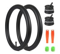 ZUKKA Juego de 2 tubos interiores para bicicleta de 16 x 1,75/2,125 pulgadas, tubo de 16 x 1,75/1,95/2,10/2,125 AV35 mm, válvula con 2 tapones fluorescentes adicionales, palanca de neumático para