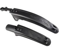 ZUKKA Juego de guardabarros delantero y trasero, 2 piezas, universal, para bicicleta de montaña, MTB, bicicleta de carretera, cierre rápido, adecuado para bicicletas de 24 a 29 pulgadas (negro)