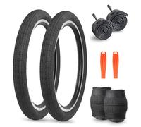 ZUKKA Juego de neumáticos de bicicleta de 20 pulgadas, plegables, 20 x 1,95 pulgadas, neumáticos plegables y 2 tubos de 20 pulgadas para bicicleta de montaña, BMX y niños