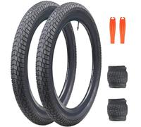 ZUKKA Pack de 2 neumáticos de bicicleta 20 x 2,125 plegables para niños, neumáticos de repuesto plegables adecuados para bicicletas infantiles, neumáticos BMX, negro
