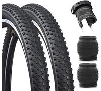 ZUKKA Pack de 2 neumáticos de bicicleta de 26 x 2.125 pulgadas, neumáticos plegables de repuesto para BMX MTB bicicleta eléctrica, color negro