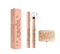 ZukQvrivelig Lápiz Para Pecas,Lápiz Para Pecas Falsas con Sello 3D Para Pecas,Resistente Al Agua y Duradero,Fácil de Usar Para Un Efecto De Maquillaje Natural con Pecas (Marrón oscuro #04)